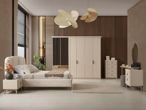 Modern Beige 5-Piece Bedroom Set