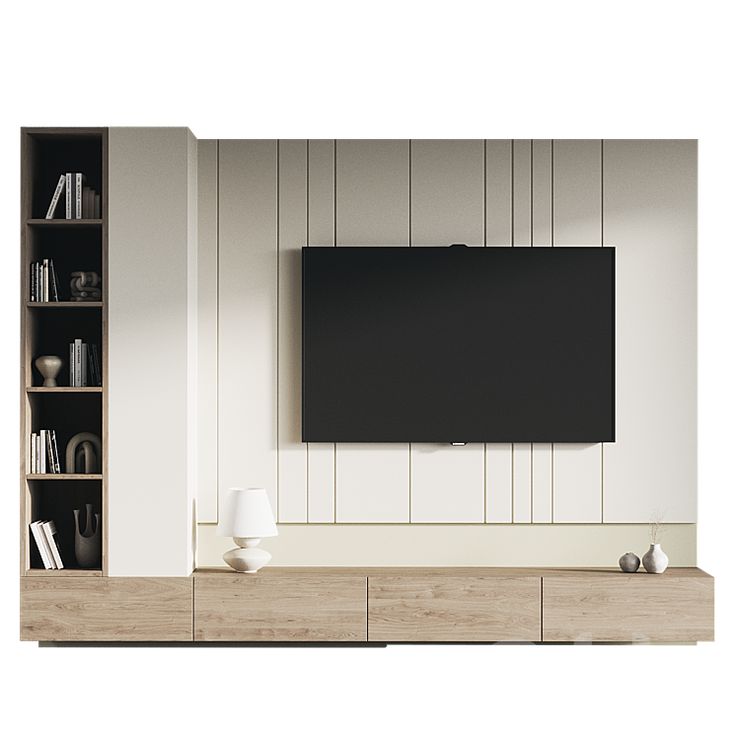 Modern TV Unit 4 Meters decorative shelving
