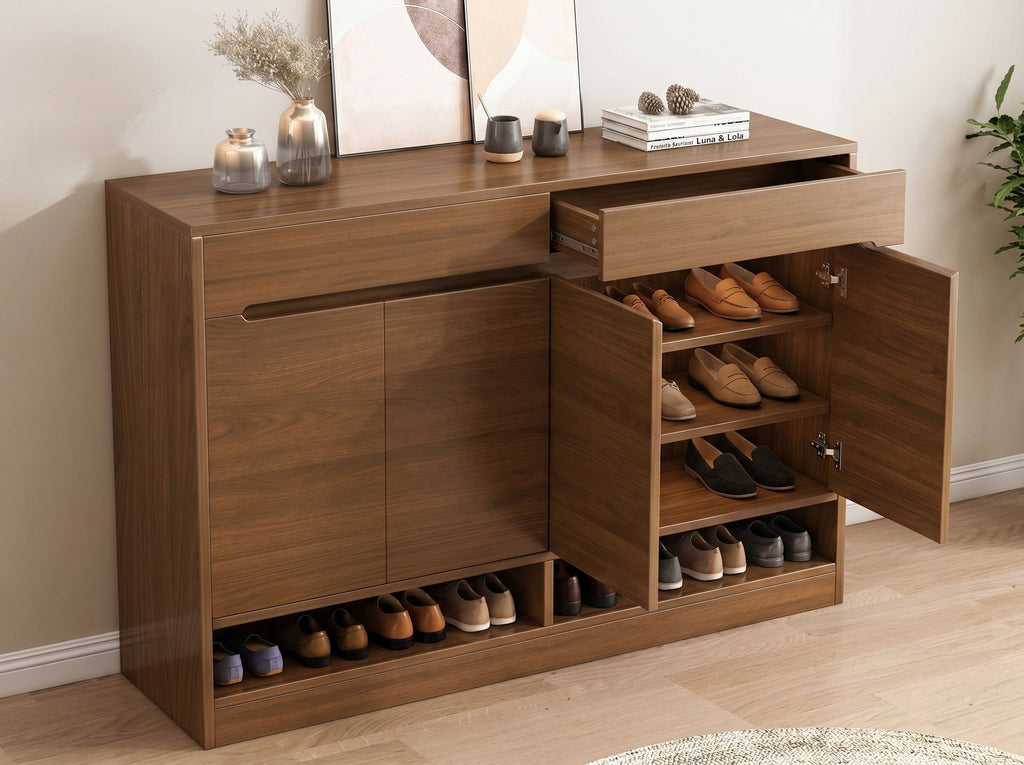 Modern Wooden Shoe Cabinet with 4 Doors hallway furniture