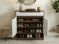 Modern Wooden Shoe Cabinet white and wood design