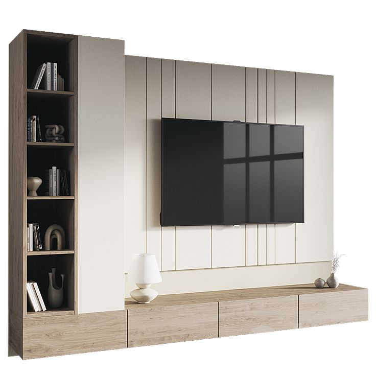 Modern TV Unit 4 Meters decorative shelving