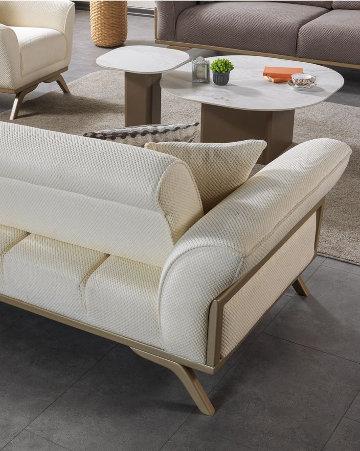 Neutral Harmony Living Room Set modern sofa bundle