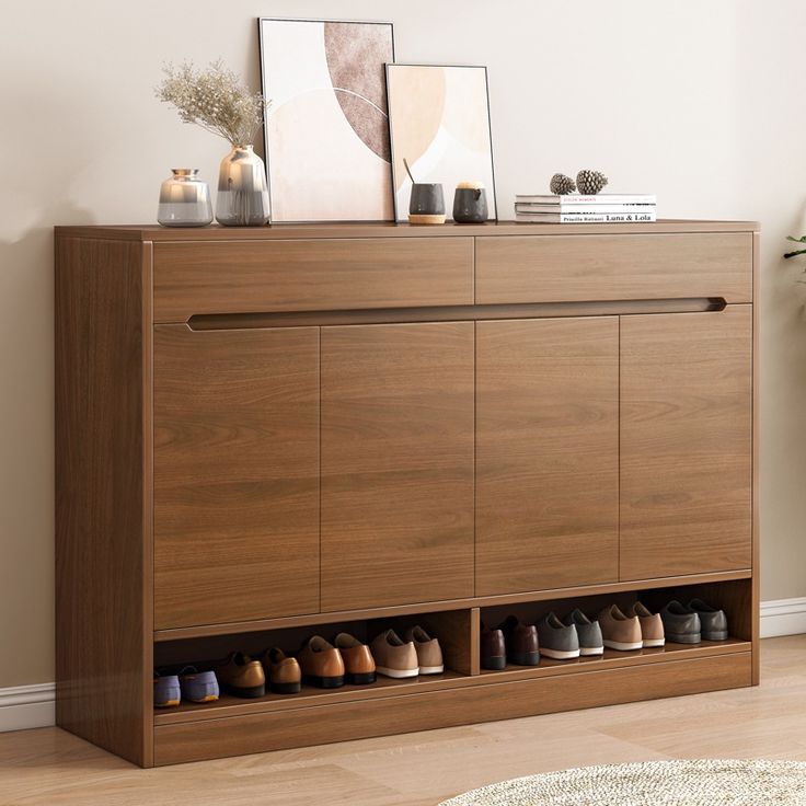 Modern Wooden Shoe Cabinet with 4 Doors hallway furniture