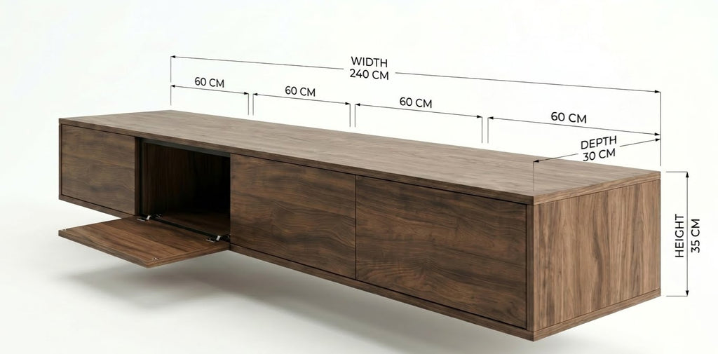 Modern Wall-Mounted TV Unit living room setup