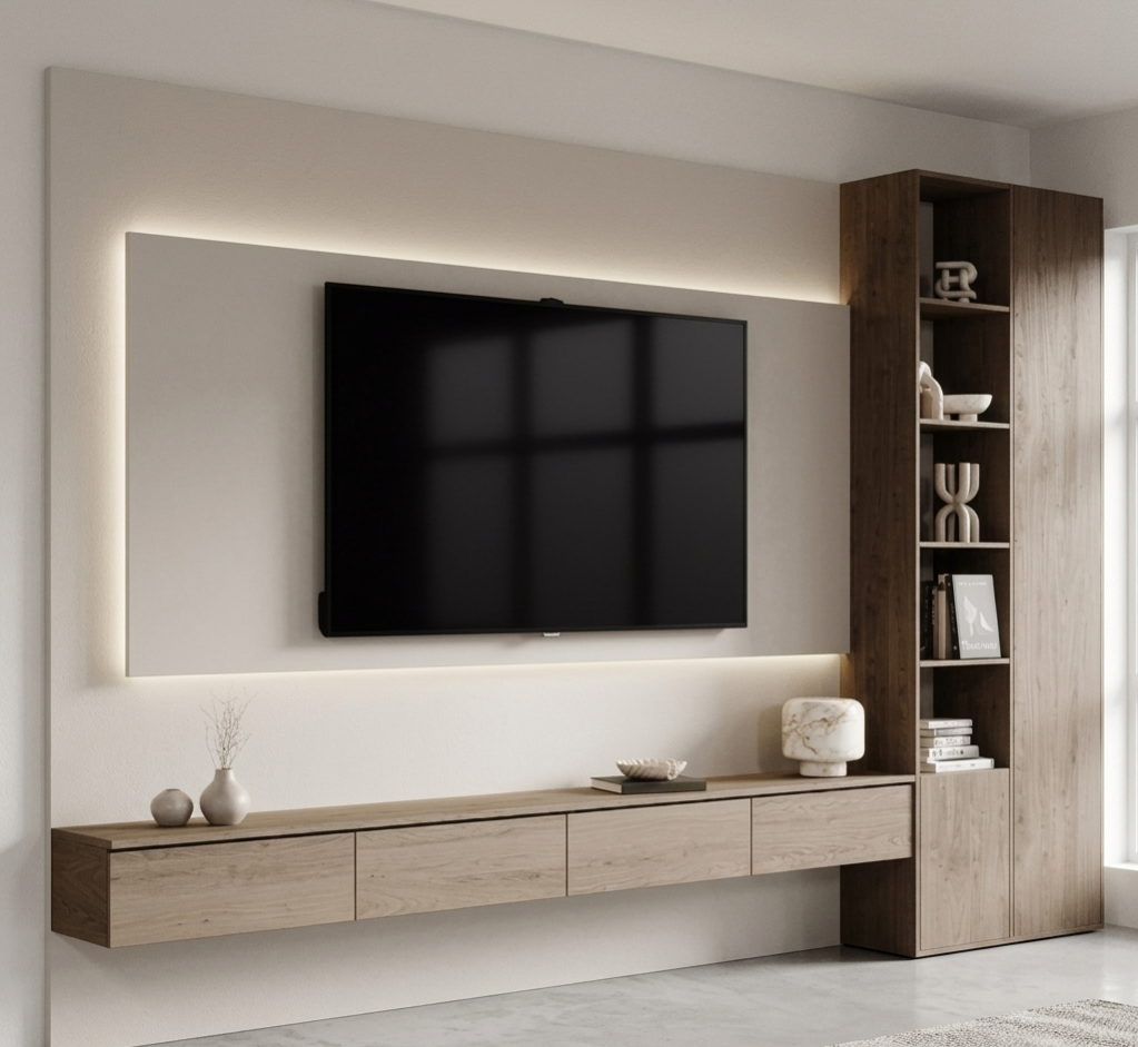Modern LED Television Unit decorative wall design
